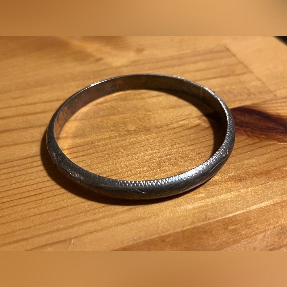 Sterling Silver Bangle Bracelet 925 Hinged